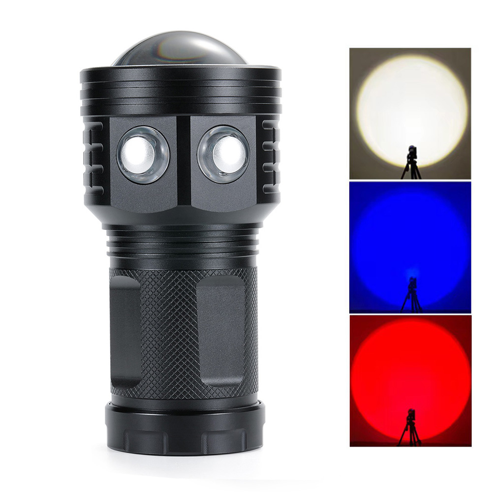 80W COB 전문 다이빙 손전등 레드 블루 화이트 라 - Photography Lighting Meter 리뷰 및 가격