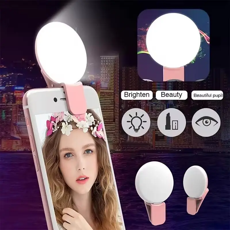 휴대용 미니 셀카 링 라이트, LED 램프, USB 충 - Photography Mobile Lighting 리뷰 및 가격