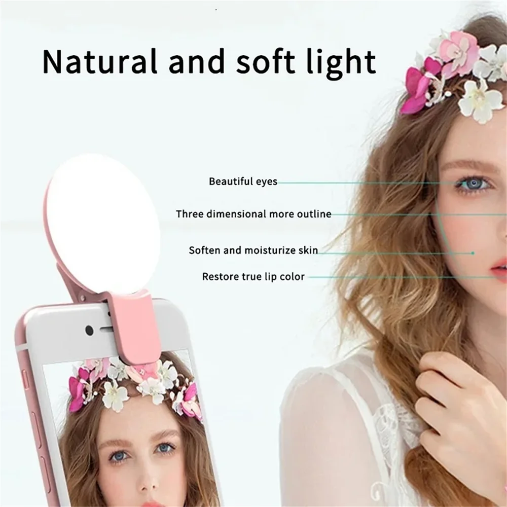 휴대용 미니 셀카 링 라이트, LED 램프, USB 충 - Photography Mobile Lighting 리뷰 및 가격